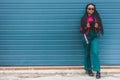 full length view of beautiful stylish young african american woman