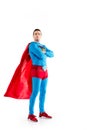 full length view of confident superman standing with crossed arms and looking at camera