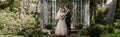 full length view of elegant newlyweds Royalty Free Stock Photo