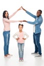 full length view of happy african american family smiling at camera Royalty Free Stock Photo