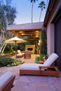 Full length view of Patio at dusk Royalty Free Stock Photo