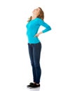 Full length woman with back pain Royalty Free Stock Photo
