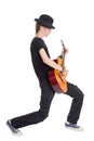 Full length of young man playing guitar Royalty Free Stock Photo