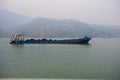 Full loaded steamship with coal on the Yangtze River Royalty Free Stock Photo