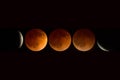 Full lunar eclipse composite April, 2014, Oregon, Cascade-Siskiyou National Monument , near Ashland