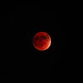 Full Lunar eclipse super moon red bloody dark sky Royalty Free Stock Photo