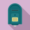 Full mailbox icon, flat style Royalty Free Stock Photo