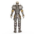 Full medieval iron suit, isolated on a white background. 3d illustration