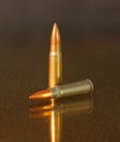 Full metal jacket bronze projectile Royalty Free Stock Photo