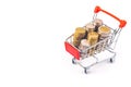 Full Money Heap Coins in Cart Royalty Free Stock Photo