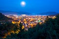 Full moon above the spa town Royalty Free Stock Photo