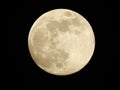 Full Moon against black sky, telescopic view Royalty Free Stock Photo