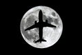 Full Moon airplane silhouette