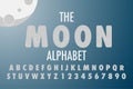 The full moon alphabet creative font vector Royalty Free Stock Photo