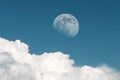 Full moon appears during daytime in late afternoon Royalty Free Stock Photo