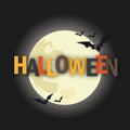 Halloween Full Moon Bats Royalty Free Stock Photo