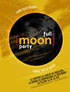 Full Moon Beach Party Flyer. Vector Design EPS 10 Royalty Free Stock Photo