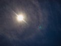 Full Moon Behind The cloud with moon ring and Star