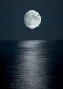 Full moon in black sky Royalty Free Stock Photo