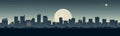 full moon city vector flat minimalistic isolated illustration Royalty Free Stock Photo