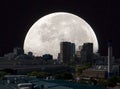 Full moon cityscape