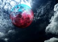 Full Moon Clouds Night Sky. Royalty Free Stock Photo