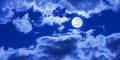Full Moon Night Clouds Sky Banner Background Royalty Free Stock Photo