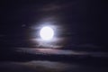 Full moon on a cloudy evening Royalty Free Stock Photo