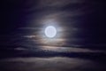 Full moon on a cloudy evening Royalty Free Stock Photo