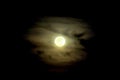 Full moon on dark sky with mist Royalty Free Stock Photo