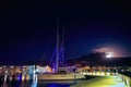 full moon east, Volos city.Greece Royalty Free Stock Photo