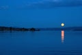 Full moon glade over Oslofjord, Norway