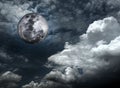 Full Moon Clouds Night Sky. Royalty Free Stock Photo