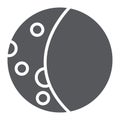Full moon glyph icon, weather and night, lunar sign, vector graphics, a solid pattern on a white background.