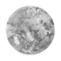 Full moon. Gray earth satellites . Watercolor illustration isolated on white background. Royalty Free Stock Photo