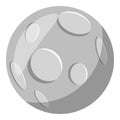 Full moon icon, gray monochrome style