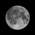 Full moon on black night sky background Royalty Free Stock Photo