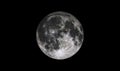 Full moon isolated on black space. Bright lunar moonlight satelite. Close up craters on moon. 3D rendering