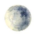 Full Moon. Watercolor illustration