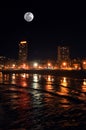 Full Moon in Mar del Plata, Argentina Royalty Free Stock Photo