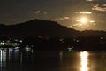 Full moon on the Mekong River Royalty Free Stock Photo