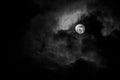 Full moon in the middle of clouds Royalty Free Stock Photo