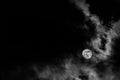Full moon in the middle of clouds Royalty Free Stock Photo