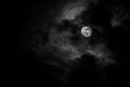 Full moon in the middle of clouds Royalty Free Stock Photo