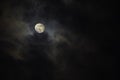 Full moon in the middle of clouds Royalty Free Stock Photo