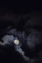Full moon in the middle of clouds Royalty Free Stock Photo