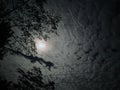 full moon in the middle of a pile of clouds Royalty Free Stock Photo
