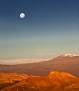 Full-moon in the Moon Valley, Atacama, Chile Royalty Free Stock Photo