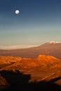 Full-moon in the Moon Valley, Atacama, Chile Royalty Free Stock Photo