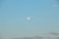 Full moon in the morning at dawn in the blue sky close-up Royalty Free Stock Photo